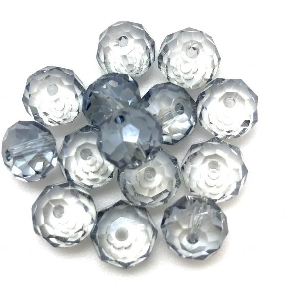 Kristal Rondelle Blue Luster