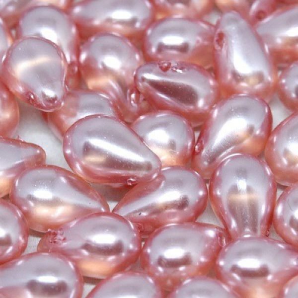 Side Drill Tear Drop 6x9mm Crystal Pearl Powder Rose