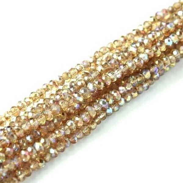 Kristal Rondelle 1mm Crystal Copper Rainbow
