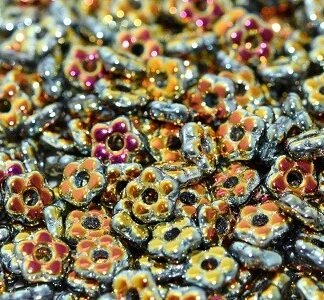 Forget me Not / Flower Beads 23980/28003 Jet Full Marea