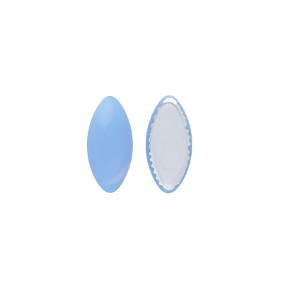 Cabochon Glass 15x7mm - SF31000 - Milky Sapphire - Silver Foiled 4 pc(s)
